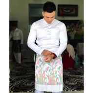 BAJU MELAYU SATIN DUCHESS AKAD NIKAH / TUNANG / PURE WHITE.