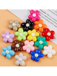 10 piezas de cuentas luminosas de plástico acrílico con forma de flor, cuentas para hacer joyas de moda para pulseras y collares DIY