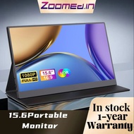 ZOOMEDIN 15.6Inch Portable Laptop Monitor 1080P FHD HDR IPS HDMI USB C External Screen with Dual Speakers for PC Phone Xbox Switch PS5