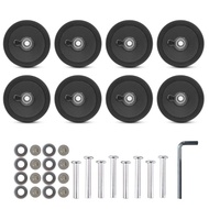 8Pcs Luggage Replacement Wheels 55mm Black Double Luggage Wheels Rubber Suitcase Wheels Repair Kits