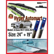 1Pair Mercedes-Benz A Class W177 2018-2021 A200 A250 Soft Silicone Mugen 3S Wiper Blade 24"Inch+19'I