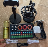Bộ thu âm Live stream sound card K900 và mic Bm900 kèm tai nghe giá đỡ Mic đỡ ĐT