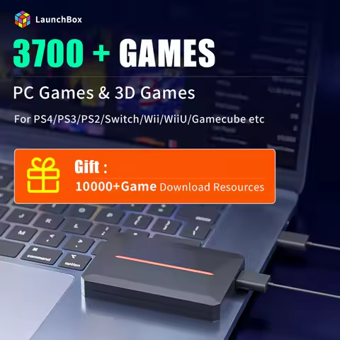 500GB Gaming HDD Launcbox System Emulator Console for PS4/PS3/Switch/PS2/Wii/Wiiu with 3700+ 3D/PC G