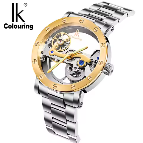 IK coloring Mens Watches 5ATM Water Resistant Stainless Steel Automatic Mechanical Male Wristwatch B