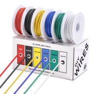 16/18/20/22/24/26/28 AWG Electric Wire, 6 Colors Stranded Tinned Copper Flexible Silicone Hookup Wir