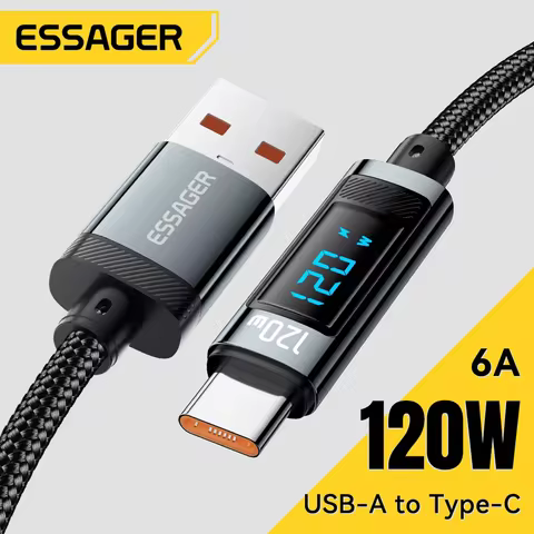 Essager 120W USB Type C Cable Fast Charging USB C Charger Cord For For iPhone 15 14 13 12 Huawei Wit