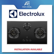ELECTROLUX EHG9350BE | EHG9350BEP 90CM ULTIMATETASTE 500 FLEX-CUT 3 BURNER BUILT IN GLASS GAS HOB
