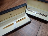 dunhill 金/銀古董原子筆一對(金色為玳瑁紋筆夾，市場罕有)