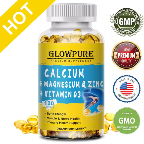 Calcium Magnesium Zinc Vitamin D3 - for Muscle, Bone, Joint, Nervous Immune System Dietary Natural H