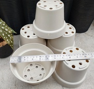 pot putih ukuran 17 (diameter 15cm) paket 1 lusin murah pot tanaman pot bunga plastik lusinan murah