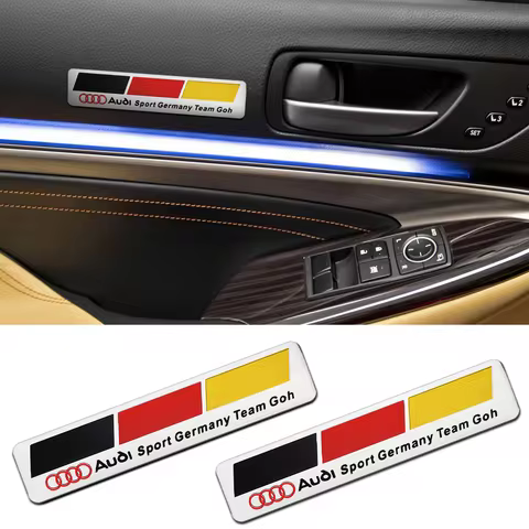 1PCS 3D Aluminum Car Germany Badge Body Trunk Sticker for Audi A6 C6 A4 B7 A5 B8 A3 A1 Sline C5 Q3 8