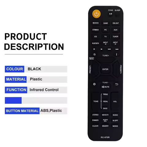 RC-970R RC970R remote control compatible with Onkyo AV receiver HT-R398 TX-SR393 HT-S3910 TX-SR494 s