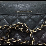 tas charles and keith original preloved selempang warna hitam