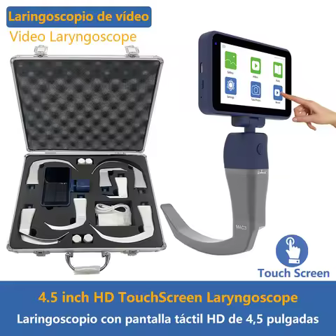 CR-45 Anesthesia Intubation Video Laryngoscope, 4.5 inch HD Touchscreen, Compatible with 11 Reusable