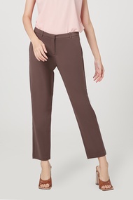 ESPADA กางเกงทรงสลิม ผู้หญิง สีน้ำตาลเข้ม | Slim Trousers | 01034