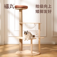 Fukumaru Fuwan Wood Cat Tree Condo Climber with Space Chamber