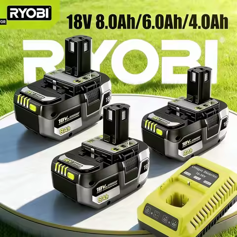 New Upgrade RYOBI 18V 8Ah rechargeable lithium battery in 2026- long lifespan,high capacity compatib