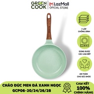 Chảo đúc đáy từ chống dính men đá ceramic xanh ngọc 20 cm Green Cook GCP06-20IH công nghệ Hàn Quốc s