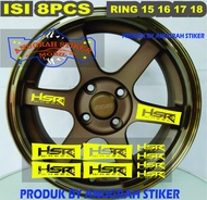 8PCS STICKER STIKER VELK HSR WHEEL STIKER VOLK VELK MOBIL HSR WHEEL RACING RING 15 16 17 18