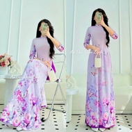 3D printed purple ao dai with beautiful patterns - Lind's house