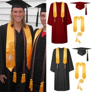 GB 4Pcs Adult Graduation Caps Gowns with Tassels Set 2025 for College Highs School Graduate