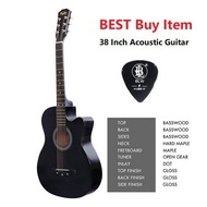 【In stock】 ☁38 INCH Gitar Akustik - Hitam❄
