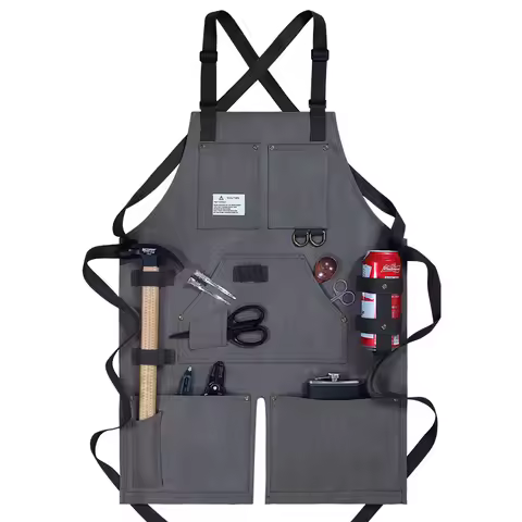 Wholesale High Quality Canvas Coffee Shop Tool Work Florist Garden Stylish Apron With Adjustable Buc