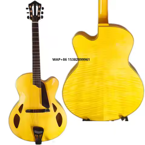 Yunzhi Handmade Eastman Type Jazz Guitar Solid Maple Semi-Hollow Body with Customizable Features and