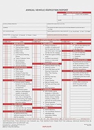 Annual Vehicle Inspection Report 50-pk. - Snap-Out Format, 3-Ply with Carbon Interleaf, 8.5" x 11.75