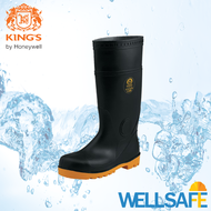 KINGS บู๊ทเซฟตี้ PVC หัวเหล็ก รุ่น KV20X สีดำ Safety Boots รองเท้าบู๊ทนิรภัย