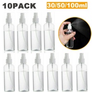 10PCS Transparent Empty Spray Bottles 30ml/50ml/100ml Plastic Mini Refillable Container Empty Cosmetic Containers