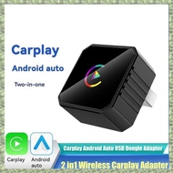 (C Z G L) 2in1 Wireless Carplay Android AUTO  AI Box Voice+WiFi & BT5.0 USB Adapter Wired CarPlay to