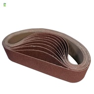 LUOLVTH 10pcs Abrasive Sanding Belts, 330 x 30 mm / 1.2 x 13 Inch 80 Grit Sanding Belts, Durable Alu