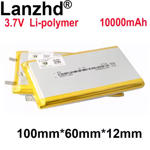 1-10PCS 3.7V Li Polymer Battery 10000mAh 1260100 Soft package battery For Power Bank Bluetooth Speak