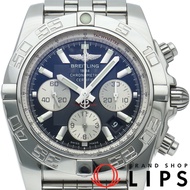 百年靈 Chronomat 44 腕錶 AB0110/A011B67PA，附錶盒、保固卡，不鏽鋼材質，男士腕錶，黑/銀色，拋光處理，成色極佳 [二手]