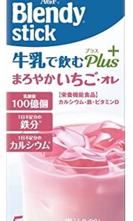 (訂購) 日本製造 AGF Blendy Stick Plus 即沖 草莓牛奶 5 條 (6 盒裝)