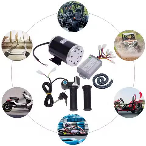 48V 1000W Brush Electric Bicycle Conversion Kit E-Bike Cycling Motor Controller for Small Karts, Bea
