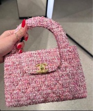Chanel 24P Kelly Bag (Pink Tweed) VIP 款 大號