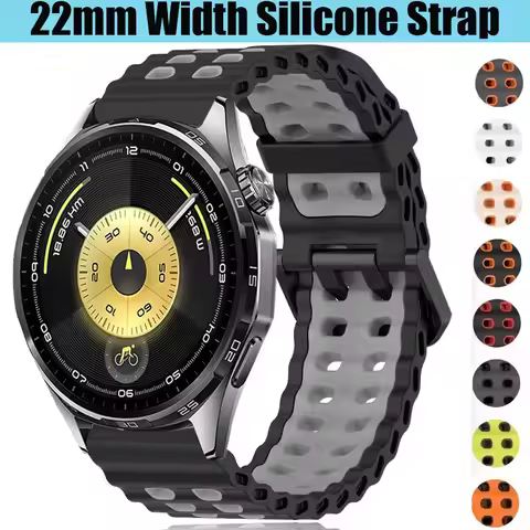 22mm Ocean Sports Silicone Strap for Huawei Watch 5 4 GT6 Pro GT6 GT5-4-3-2 46mm Wristband for Amazf