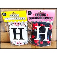 Happy Anniversary Banner Happy Anniversary Flag Banner with Various Motifs