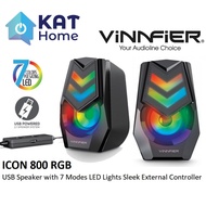 VINNFIER ICON 800 RGB / ICON 808 BTR (BLUETOOTH) USB POWERED 2.0 RGB PORTABLE SPEAKER WITH SLEEK EXT