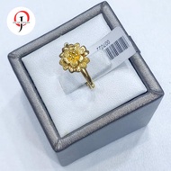 Cincin emas kuning UBS 24 karat bunga 999