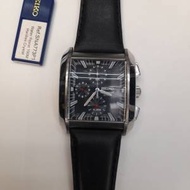 全新Seiko SNA773 Square Alarm 100M Chronograph w/ Deployment Buckle Leather S...