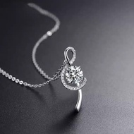Kalung Titanium Permata Perak Silver Anti Karat Wanita Style Korea / Kalung Titanium Permata Elegan