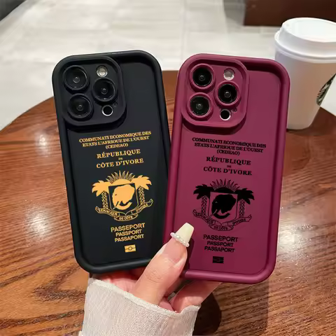 Ivory Coast Passport Phone Case for Samsung S25 S24 S23 S22 S21 S20 F06 M16 Note 20 FE Plus Ultra 4G