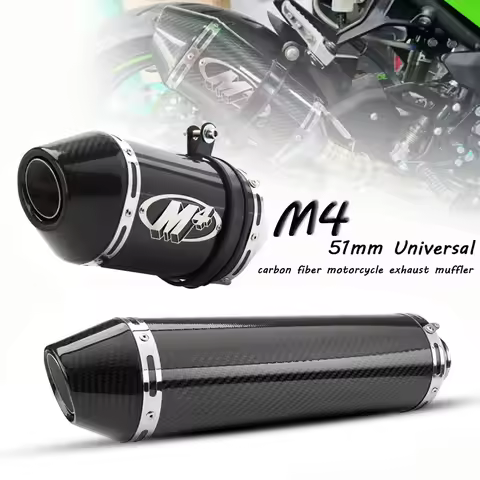 51mm universal carbon fiber exhaust muffler For M4 motorcycles suitable For 300cc 600cc 1000cc Honda