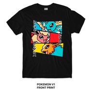 Eevee Evolution POKÉMON V Series T-Shirt  Front / Back Print Crafter Tee 8B55