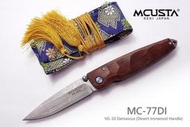 【angel 精品館 】MCUSTA 沙漠鐵木柄折刀(VG-10 Damascus)附西陣織刀套77DI