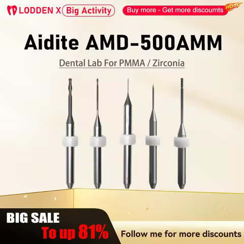 Aidite AMD-500AMM Dental Milling Burs PMMA Zirconia Shank DC Diamond Coating Milling Cutter Diameter
