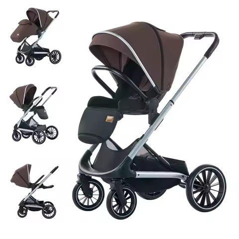 Reversible Stroller High Rise Toddler Stroller Foldable Portable Pram for Baby Compact Travel Stroll